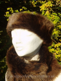 Shaped Amandari Toscana Shearling Headband H2 Pictured with a Tippet Collar